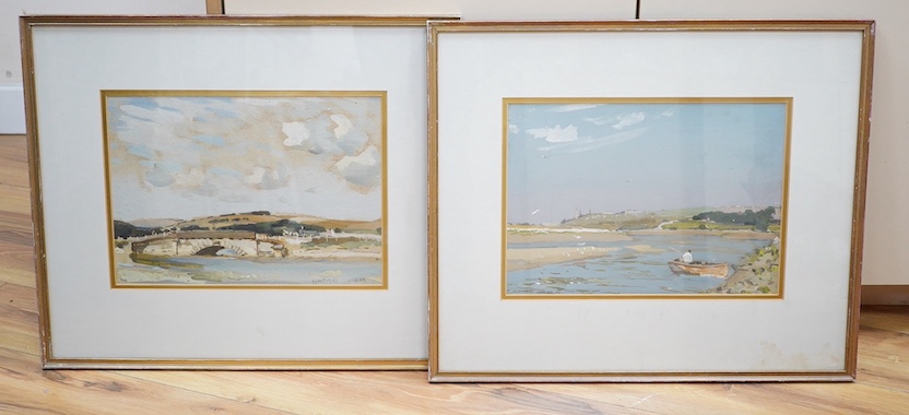 Albert Ernest Bottomley (1873-1950), pair of gouaches, Shoreham scenes, each signed, one dated 1921, 24 x 33cm. Condition - good